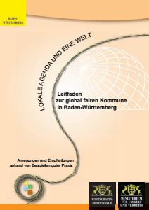 Bild der Titelseite der Publikation: Leitfaden zur global fairen Kommune in Baden-Württemberg