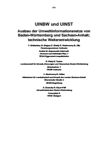 Bild der Titelseite der Publikation: UINBW und UINST - Ausbau der Umweltinformationsnetze von Baden-Württemberg und Sachsen-Anhalt; technische Weiterentwicklung