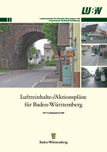 Bild der Titelseite der Publikation: Luftreinhalte-/ Aktionspläne für Baden-Württemberg