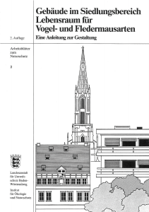 Bild der Titelseite der Publikation: Gebäude im Siedlungsbereich. Lebensraum für Vogel- und Fledermausarten