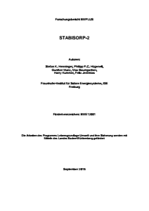 Bild der Titelseite der Publikation: STABISORP-2