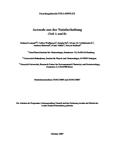 Bild der Titelseite der Publikation: Aerosole aus der Nutztierhaltung