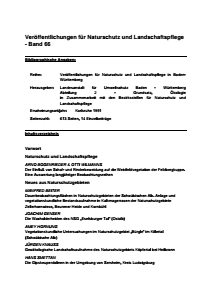 Bild der Titelseite der Publikation: Band 66 - Veröffentlichungen für Naturschutz und Landschaftspflege in Baden-Württemberg