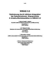 Bild der Titelseite der Publikation: WIBAS 5.0 - Optimierung durch stärkere Integration der Datenstrukturen, Wasserrechte & Arbeits-/Betriebsstätten in WIBAS 5.0