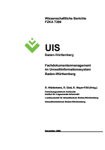 Bild der Titelseite der Publikation: Fachdokumentenmanagement im Umweltinformationssystem Baden-Württemberg