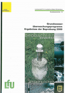 Bild der Titelseite der Publikation: Grundwasserüberwachungsprogramm. Ergebnisse der Beprobung 2000