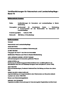 Bild der Titelseite der Publikation: Band 70 - Veröffentlichungen für Naturschutz und Landschaftspflege in Baden-Württemberg