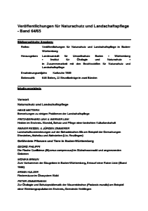 Bild der Titelseite der Publikation: Band 64/65 - Veröffentlichungen für Naturschutz und Landschaftspflege in Baden-Württemberg