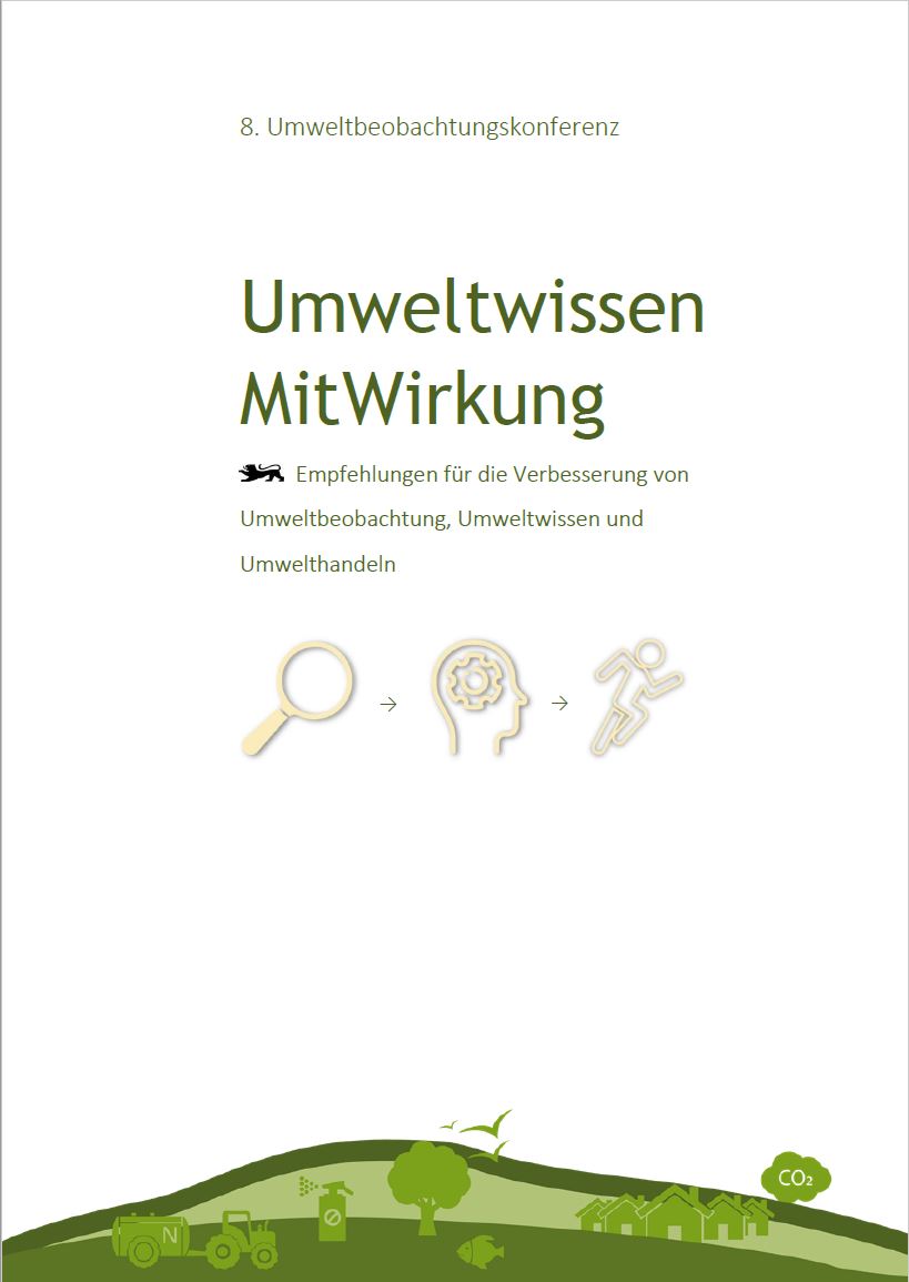 Bild der Titelseite der Publikation: Umweltwissen MitWirkung - Empfehlungen für die Verbesserung von Umweltbeobachtung, Umweltwissen und  Umwelthandeln