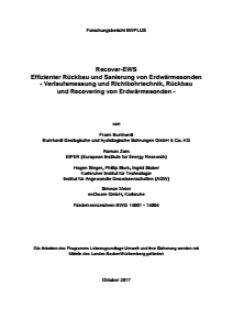 Bild der Titelseite der Publikation: Recover-EWS Effizienter Rückbau und Sanierung von Erdwärmesonden - Verlaufsmessung und Richtbohrtechnik, Rückbau und Recovering von Erdwärmesonden
