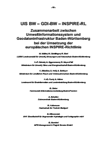 Bild der Titelseite der Publikation: UIS BW - GDI-BW - INSPIRE-RL - Zusammenarbeit zwischen Umweltinformationssystem und Geodateninfrastruktur Baden-Württemberg bei der Umsetzung der europäischen INSPIRE-Richtlinie