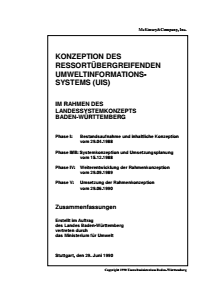 Bild der Titelseite der Publikation: Rahmenkonzeption UIS 1990 (Archiv)