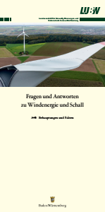 Bild der Titelseite der Publikation: Fragen und Antworten zu Windenergie und Schall