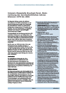 Bild der Titelseite der Publikation: Intensiv-Messstelle Bruchsal-Forst. Rückrechnung der Jahresbilanzen