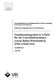 Bild der Titelseite der Publikation: Fachdatenintegration in ATKIS für das Umweltinformationssystem Baden-Württemberg - Abschlussbericht (Phase I)