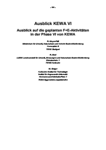 Bild der Titelseite der Publikation: Ausblick KEWA VI - Ausblick auf die geplanten F+E-Aktivitäten in der Phase VI von KEWA