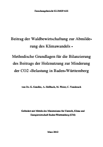 Bild der Titelseite der Publikation: Beitrag der Waldbewirtschaftung zur Abmilderung des Klimawandels