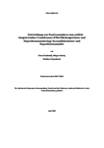 Bild der Titelseite der Publikation: Entwicklung von Passivsammlern zum zeitlich integrierenden Grundwasser-/Oberflächengewässer und Depositionsmonitoring: Keramikdosimeter und Depositionssammler