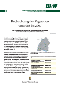 Bild der Titelseite der Publikation: Beobachtung der Vegetation von 1985 bis 2007
