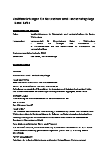Bild der Titelseite der Publikation: Band 53/54 - Veröffentlichungen für Naturschutz und Landschaftspflege in Baden-Württemberg