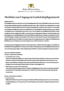 Bild der Titelseite der Publikation: Merkblatt zum Umgang mit Landschaftspflegematerial