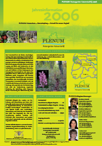 Bild der Titelseite der Publikation: Jahresinformation PLENUM Naturgarten Kaiserstuhl 2006