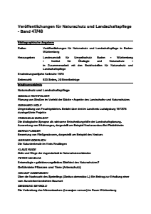 Bild der Titelseite der Publikation: Band 47/48 - Veröffentlichungen für Naturschutz und Landschaftspflege in Baden-Württemberg
