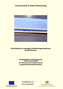 Bild der Titelseite der Publikation: Entwicklung von neuartigen Hochleistungsmembranen für die Filtration