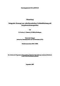 Bild der Titelseite der Publikation: Monosorp - Integrales Konzept zur solarthermischen Gebäudeheizung mit Sorptionswärmespeicher