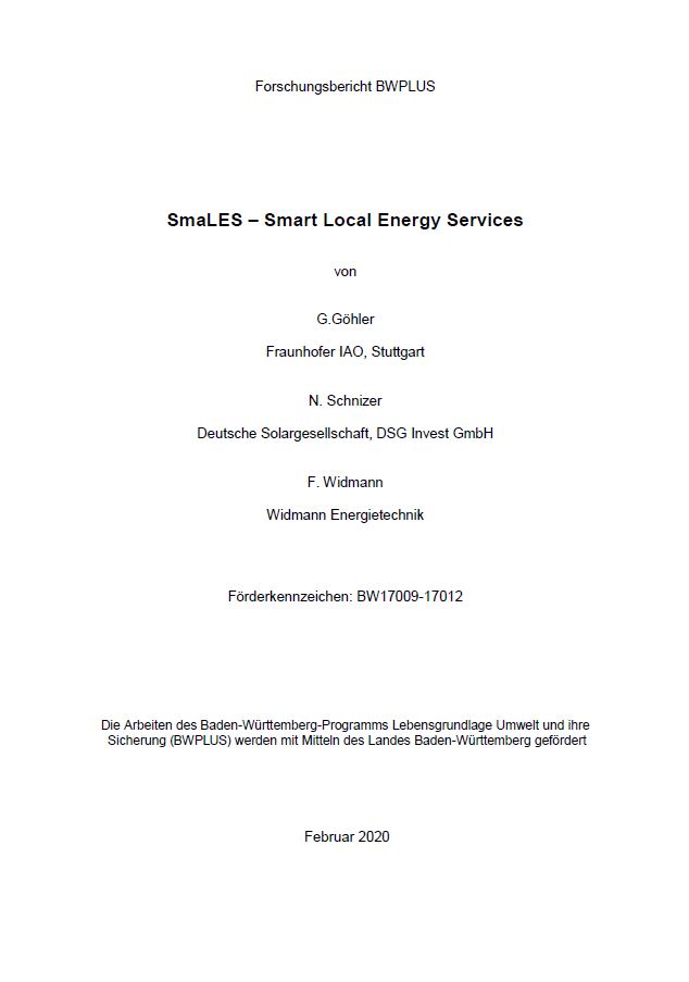 Bild der Titelseite der Publikation: Smart Local Energy Service
