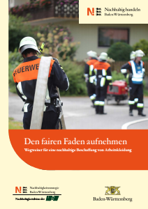 Bild der Titelseite der Publikation: Nachhaltig handeln: Arbeitskleidung - Den fairen Faden aufnehmen