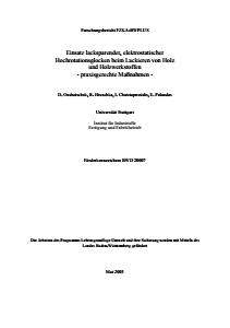 Bild der Titelseite der Publikation: Einsatz lacksparender, elektrostatischer Hochrotationsglocken beim Lackieren von Holz und Holzwerkstoffen - praxisgerechte Maßnahmen