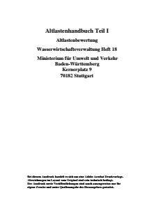 Bild der Titelseite der Publikation: Altlastenhandbuch Teil I, Altlasten-Bewertung