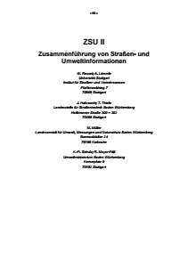 Bild der Titelseite der Publikation: ZSU II - Zusammenführung von Straßen- und Umweltinformationen