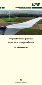 Bild der Titelseite der Publikation: Frequently asked questions about wind energy and noise
