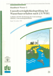 Bild der Titelseite der Publikation: Umweltverträglichkeitsprüfung bei Wasserbauvorhaben nach § 31 WHG. Teil III