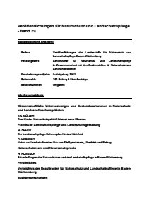 Bild der Titelseite der Publikation: Band 29 - Veröffentlichungen der Landesstelle für Naturschutz und Landschaftspflege Baden-Württemberg