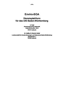 Bild der Titelseite der Publikation: Enviro-SOA - Diensteplattform für das UIS Baden-Württemberg