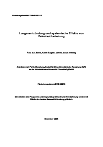 Bild der Titelseite der Publikation: Lungenentzündung und systemische Effekte von Feinstaubbelastung