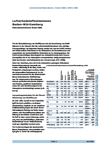 Bild der Titelseite der Publikation: Luftschadstoffemissionen  Baden-Württemberg - Emissionensfaktoren Stand 2000