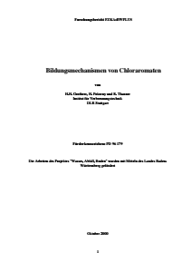 Bild der Titelseite der Publikation: Bildungsmechanismen von Chloraromaten