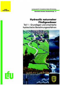 Bild der Titelseite der Publikation: Hydraulik naturnaher Fließgewässer Teil 1