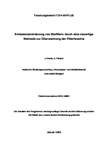 Bild der Titelseite der Publikation: Emissionsminderung von Biofiltern durch eine neuartige Methode zur Überwachung der Filterfeuchte