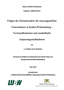 Bild der Titelseite der Publikation: Folgen des Klimawandels für massengutaffine Unternehmen in Baden-Württemberg - Verwundbarkeiten und modellhafte Anpassungsmaßnahmen