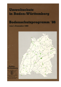 Bild der Titelseite der Publikation: Bodenschutzprogramm 86 Baden-Württemberg