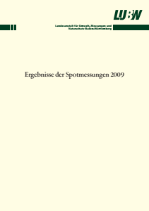 Bild der Titelseite der Publikation: Ergebnisse der Spotmessungen 2009