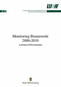 Bild der Titelseite der Publikation: Monitoring Bioaerosole 2009-2010