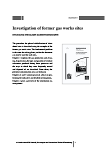 Bild der Titelseite der Publikation: Investigation of former gas works sites