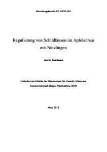 Bild der Titelseite der Publikation: Regulierung von Schildläusen im Apfelanbau mit Nützlingen
