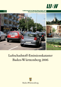 Bild der Titelseite der Publikation: Luftschadstoff-Emissionskataster Baden-Württemberg 2006